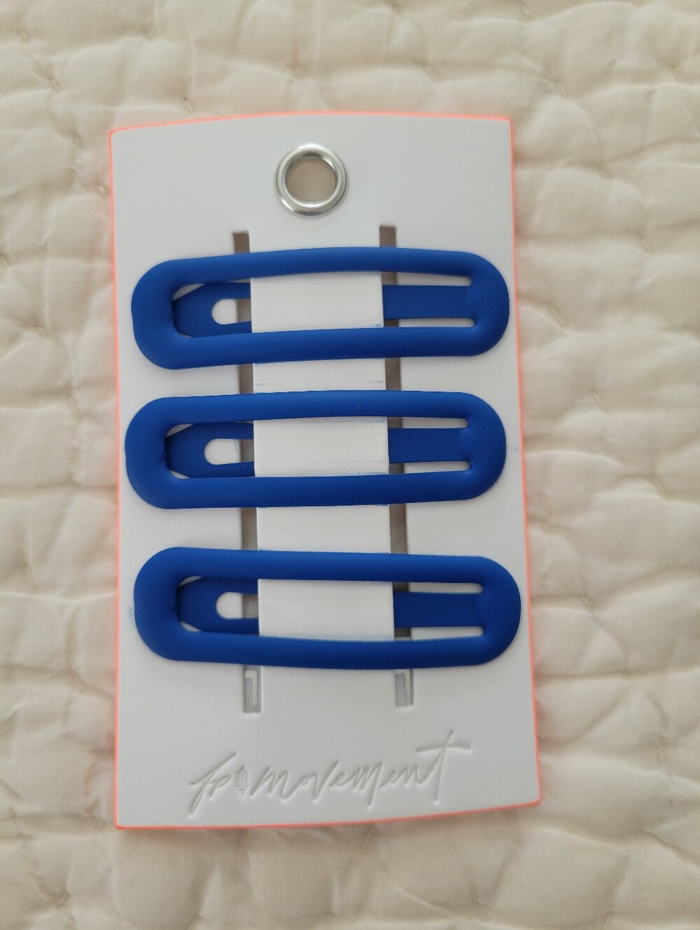 NWT Free People Fresh Start Matte Blue Snap Hair Clips - Set of 3